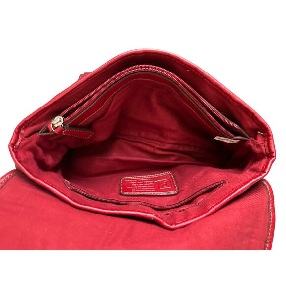 Vintage Y2K Relic by Fossil Red Vegan Leather Shoulder Bag Handbag - Picture 7 of 9